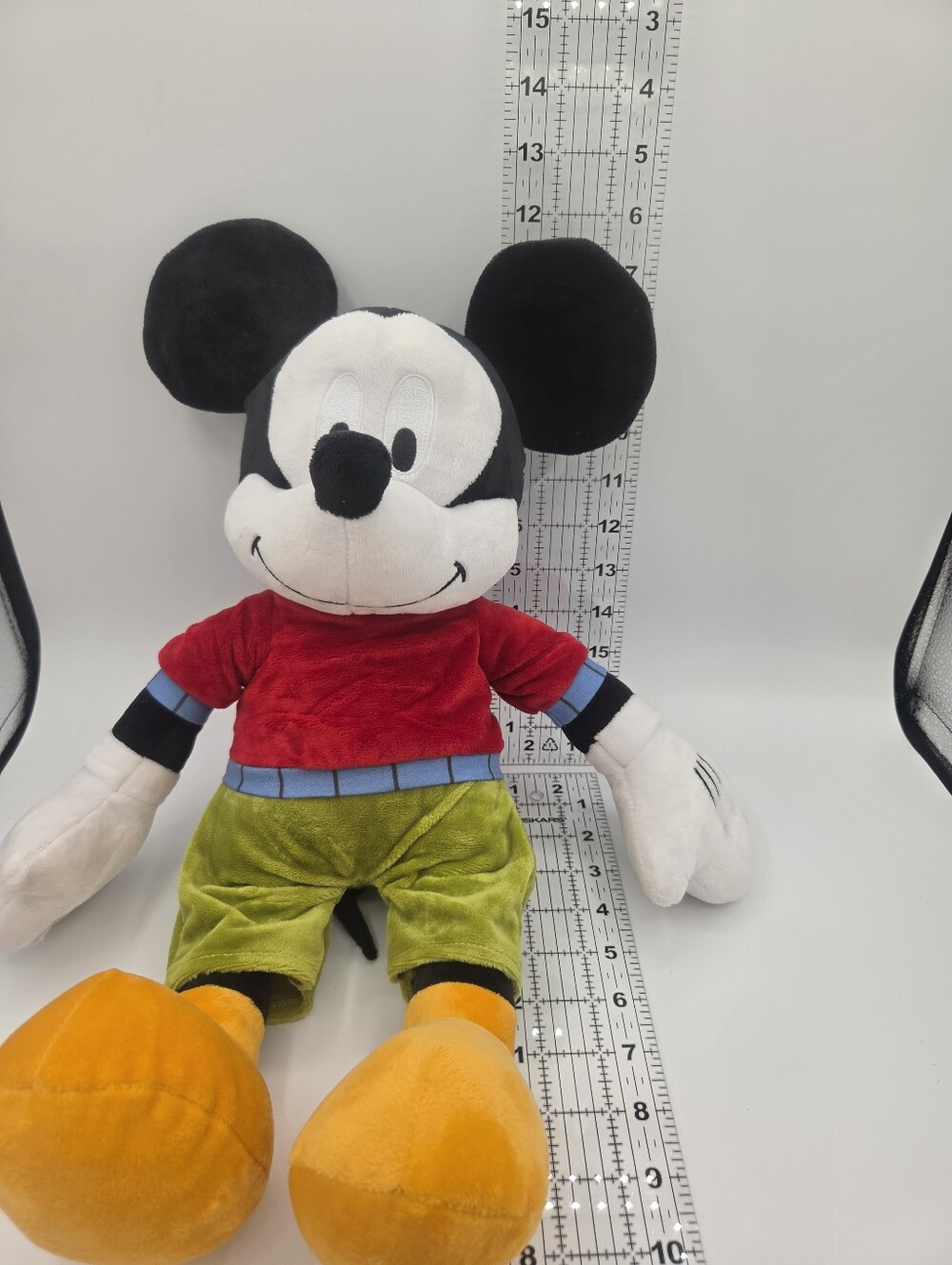 Disney Mickey Mouse Plush Stuffed Animal Red Shirt Green Shorts 17in 2018 36207C